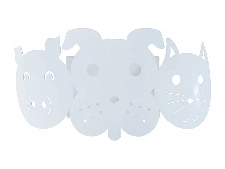 Applique enfant métal chien blanc 12 cm.