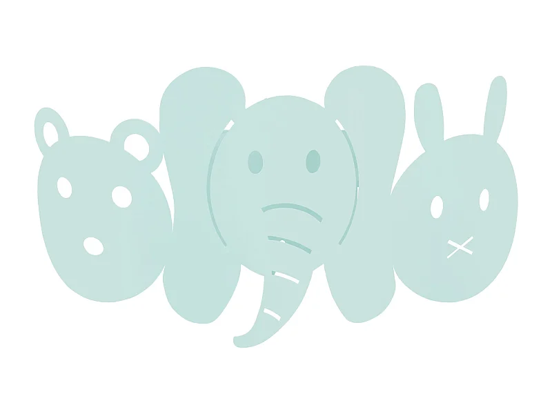 Aplique TOSEL ELEPHANT metal geométrico azul pastel D25 x  H12  cm