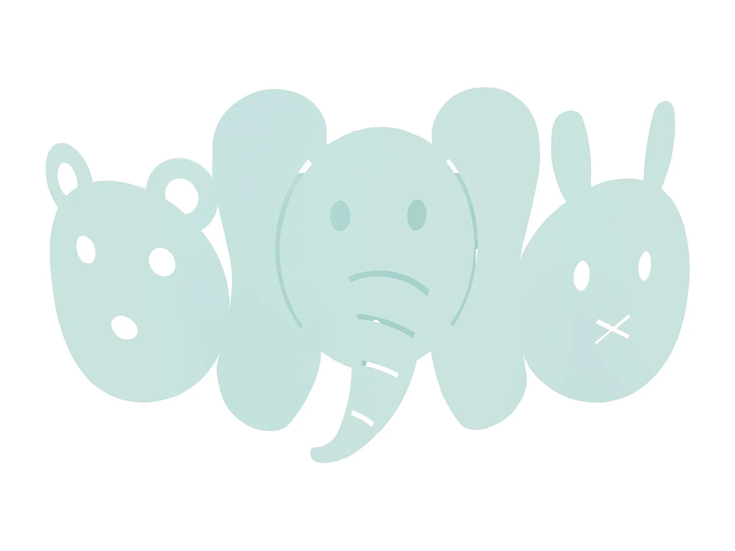 Aplique TOSEL ELEPHANT metal geométrico azul pastel D25 x  H12  cm