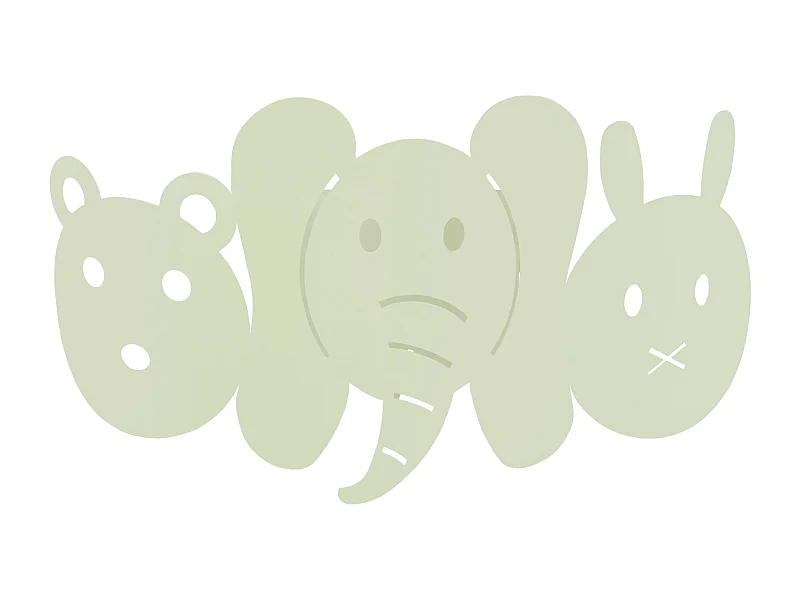 Aplique TOSEL ELEPHANT metal geométrico Verde pastel D25 x  H12  cm