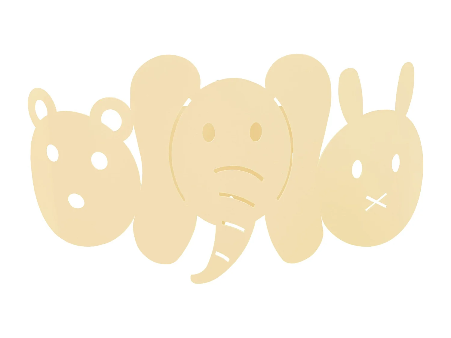 Aplique TOSEL ELEPHANT metal geométrico bege D25 x  H12  cm