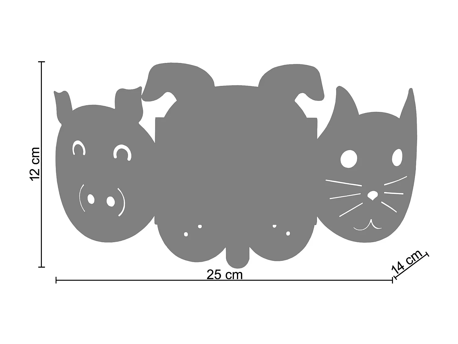 Aplique TOSEL CHIEN metal geométrico azul D25 x  H12  cm