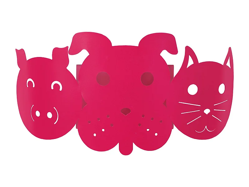 Aplique TOSEL CHIEN metal geométrico rosa D25 x  H12  cm