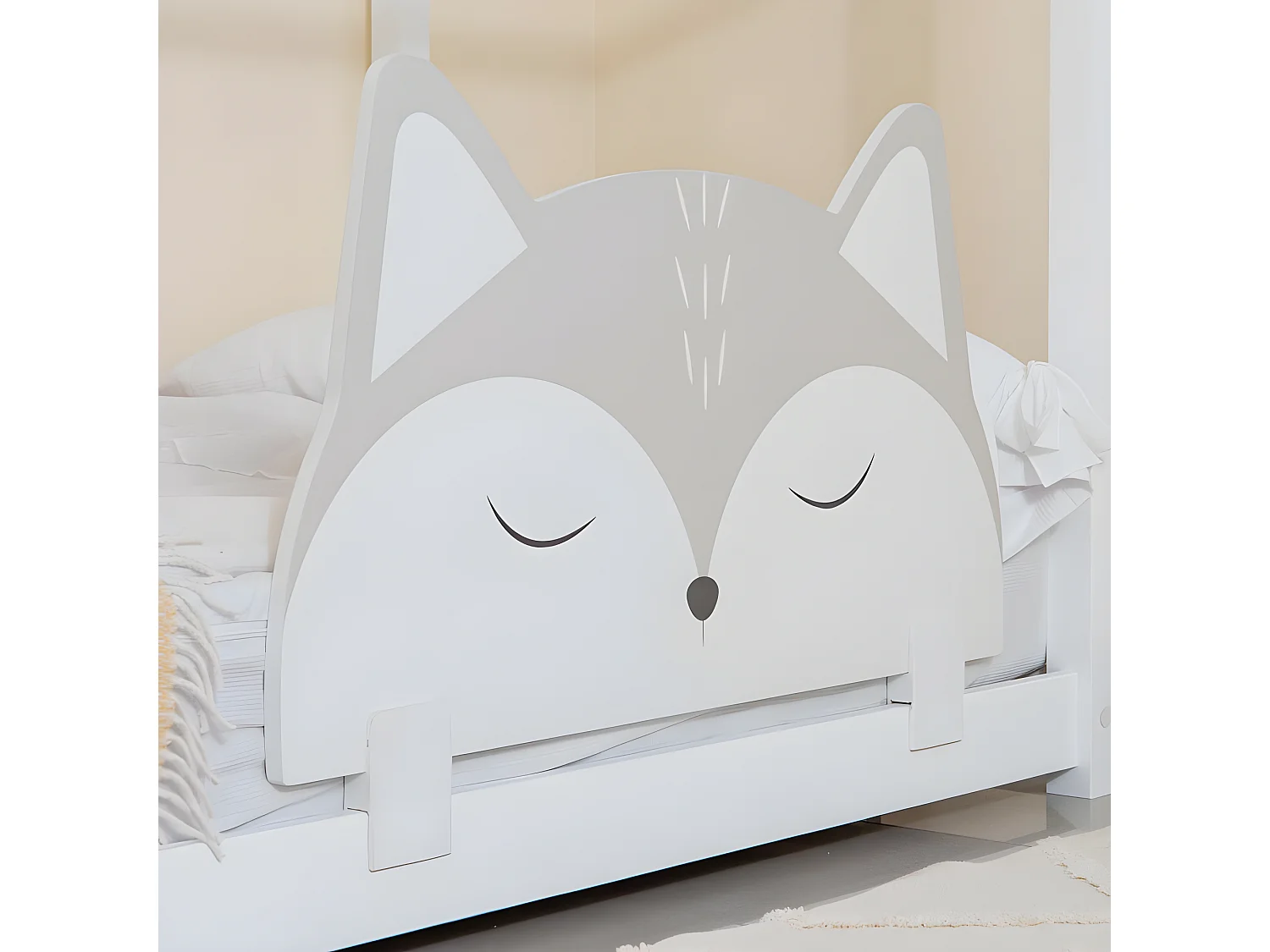 Barrière de lit en aggloméré gris 50x87x2cm