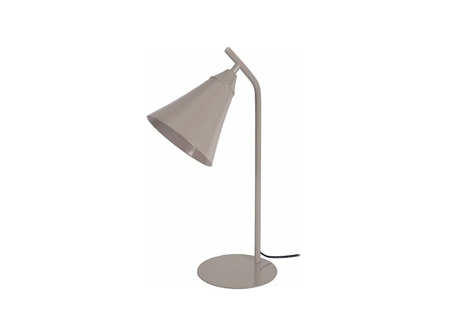 Lampe de bureau conique métal  taupe 46 cm.