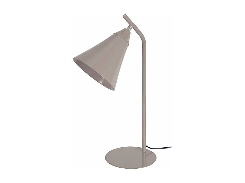 Lampe de bureau conique métal  taupe 46 cm.