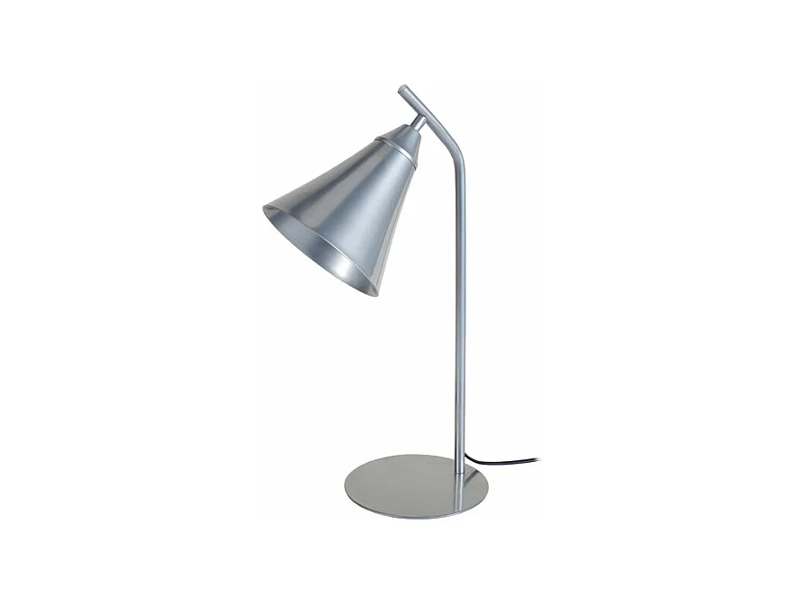 Lampe de bureau conique métal  aluminium 46 cm.