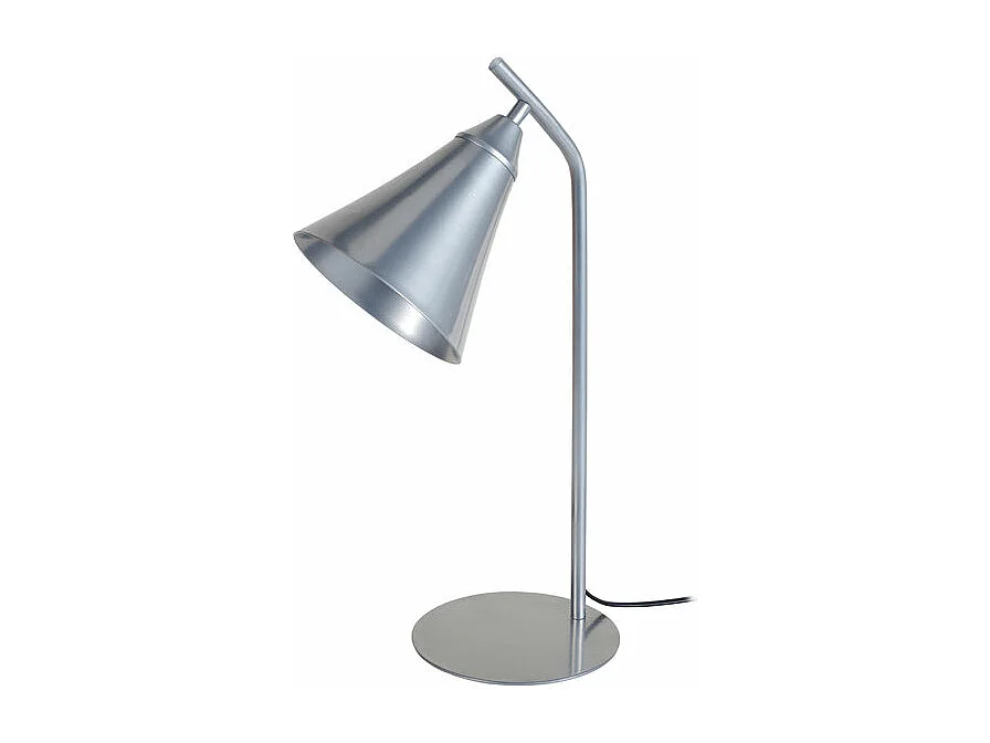 Lampe de bureau conique métal  aluminium 46 cm.