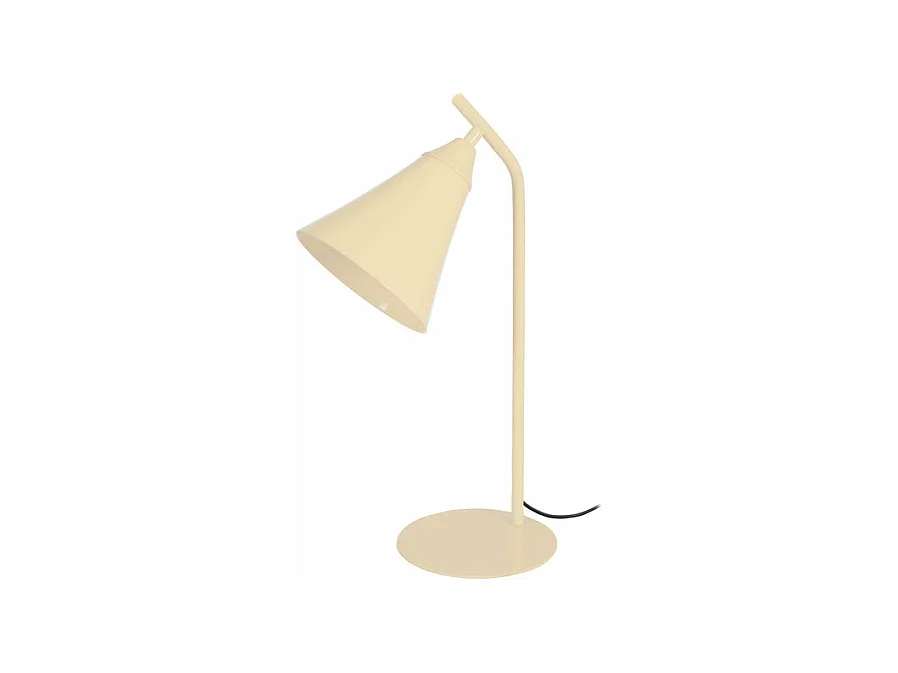 Lampe de bureau conique métal  beige 46 cm.