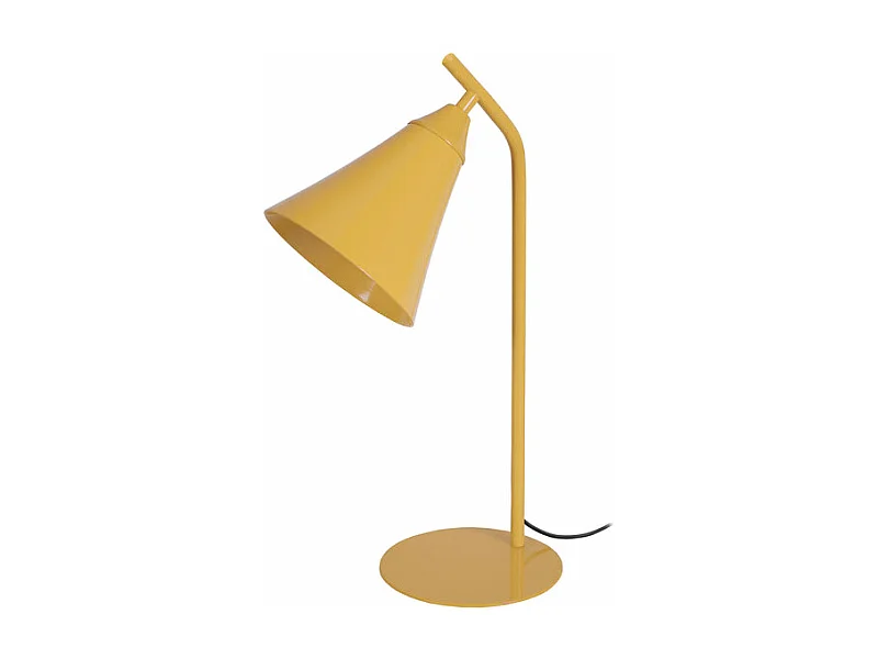 Lampe de bureau conique métal  jaune 46 cm.
