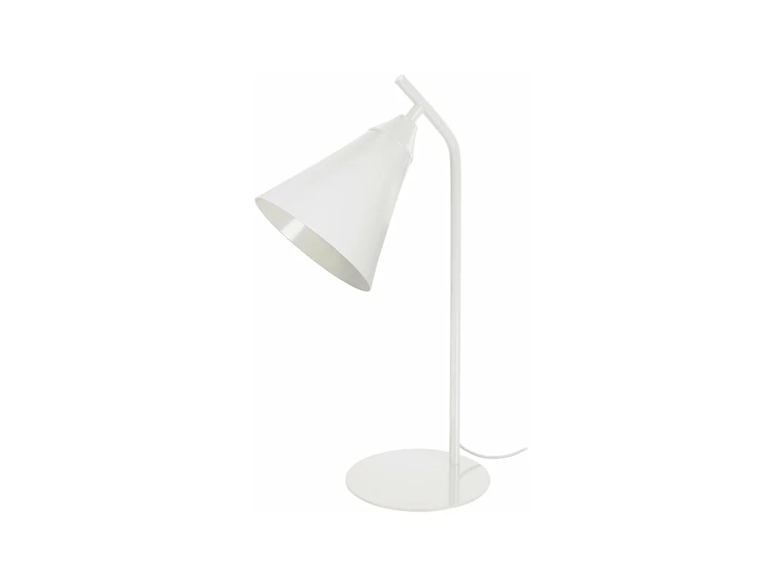 Lampe de bureau conique métal  ivoire 46 cm.