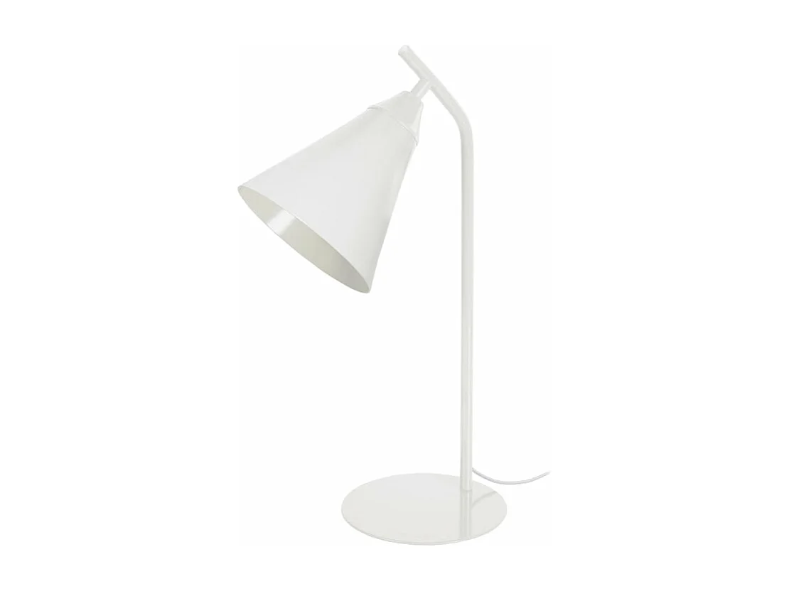 Lampe de bureau conique métal  ivoire 46 cm.