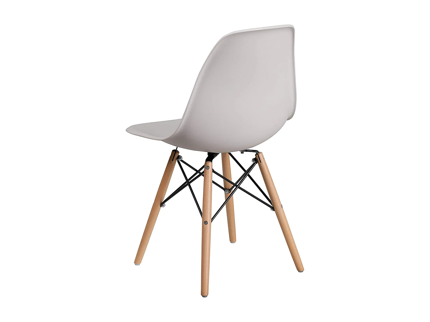 Lot de 4 chaises en plastique Ghost - Pieds en bois - Blanc