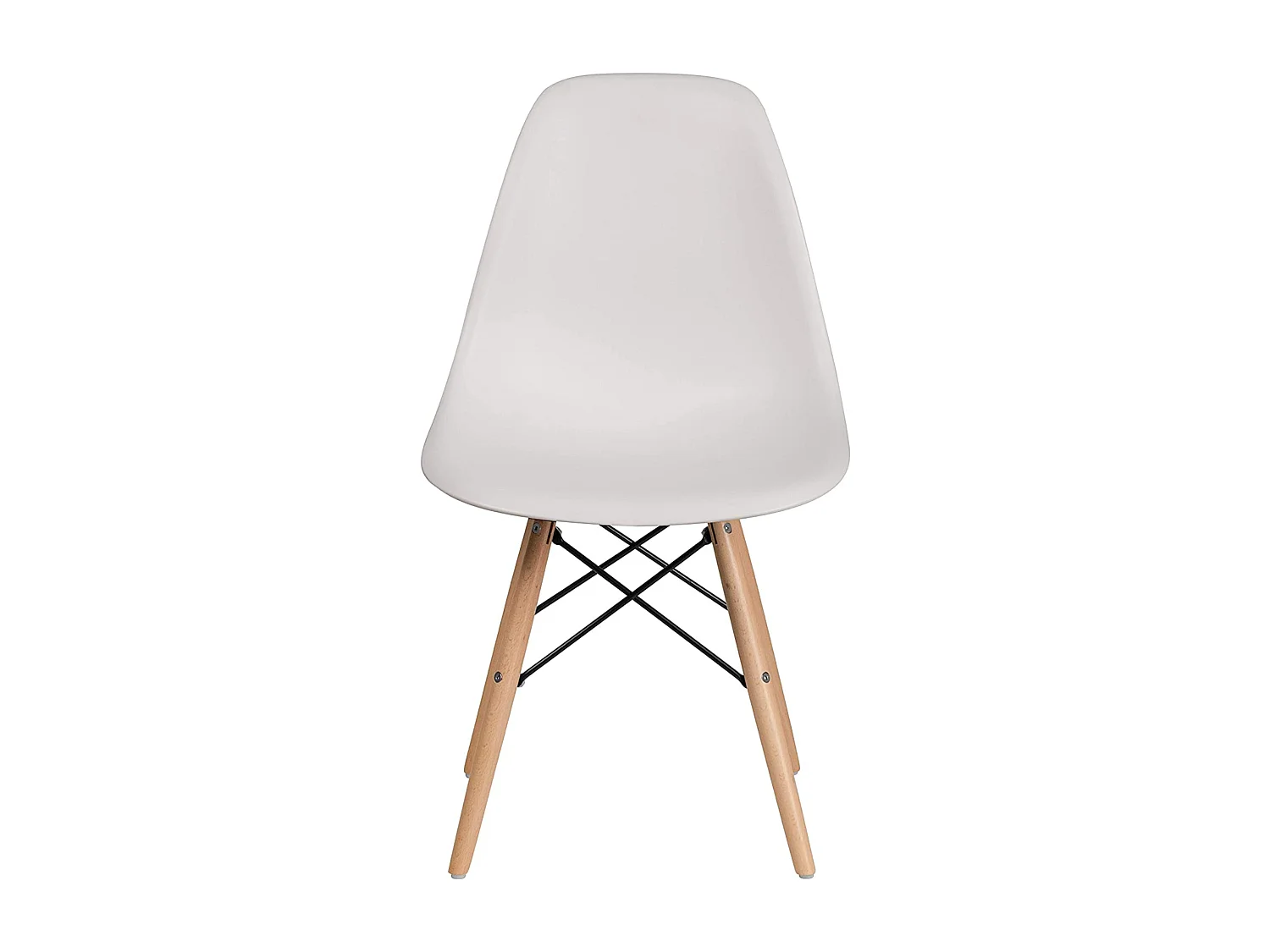 Lot de 4 chaises en plastique Ghost - Pieds en bois - Blanc