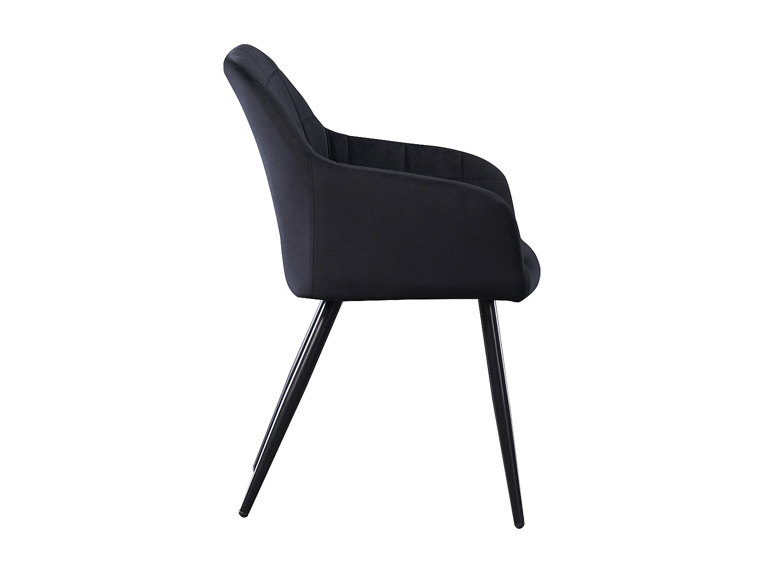 Ensemble de 6 chaises de salle à manger Camden - Tapissées de velours avec pieds en métal - Noir