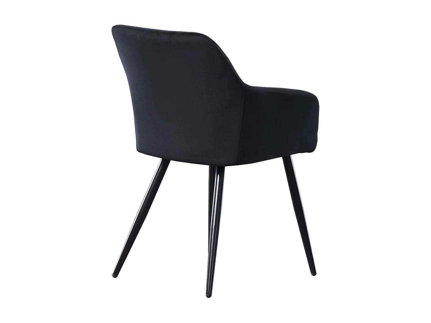 Ensemble de 6 chaises de salle à manger Camden - Tapissées de velours avec pieds en métal - Noir