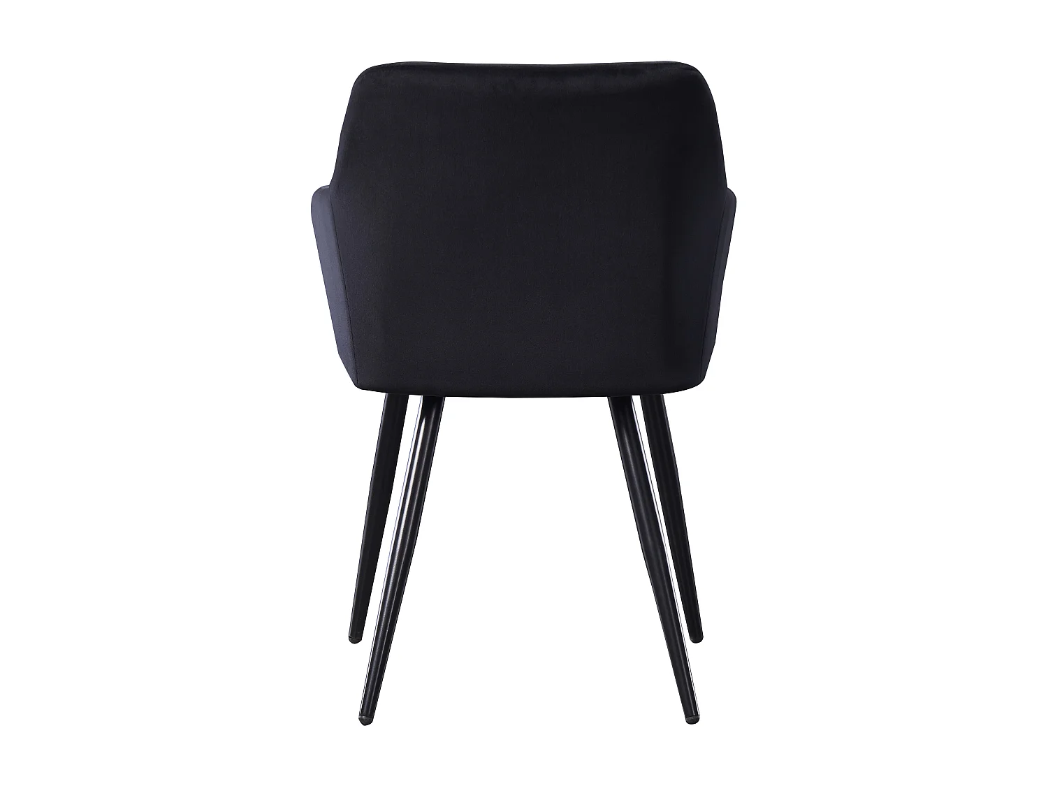 Ensemble de 6 chaises de salle à manger Camden - Tapissées de velours avec pieds en métal - Noir