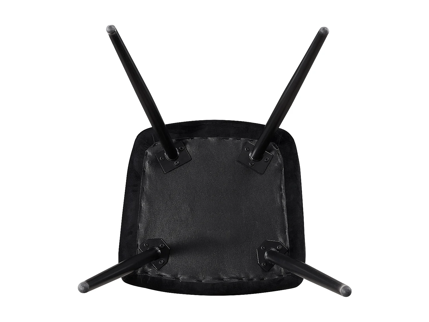 Ensemble de 6 chaises de salle à manger Camden - Tapissées de velours avec pieds en métal - Noir
