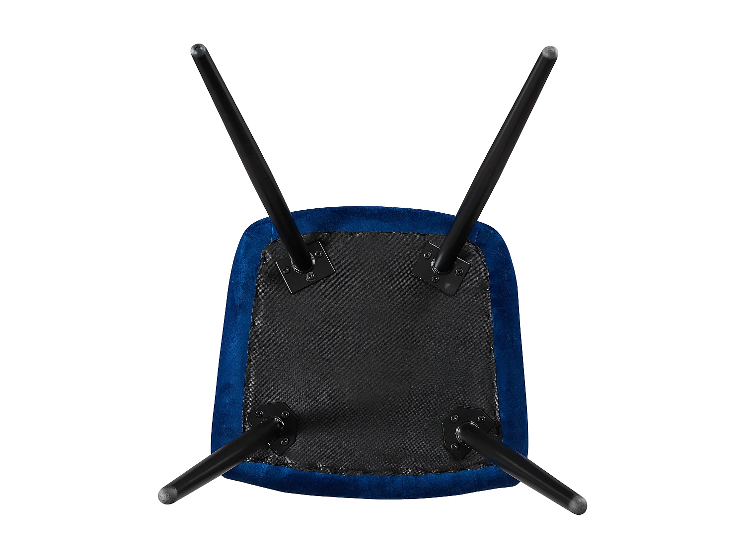 Lot de 6 chaises de salle à manger Camden - Tapissées de velours avec pieds en métal - Bleu
