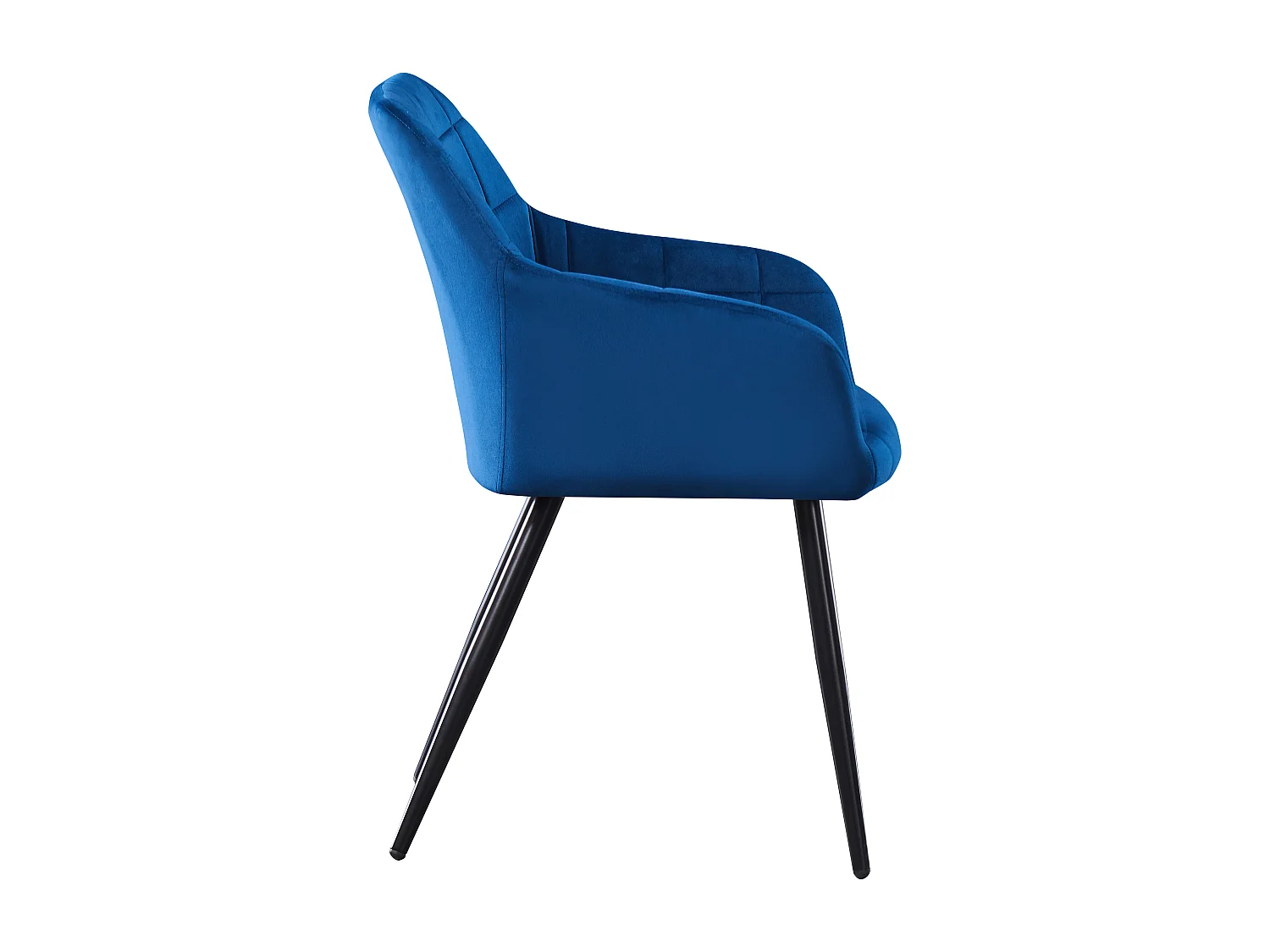 Set aus 8 Camden Esszimmerstühlen – Samt gepolstert mit Metallbeinen – Blau