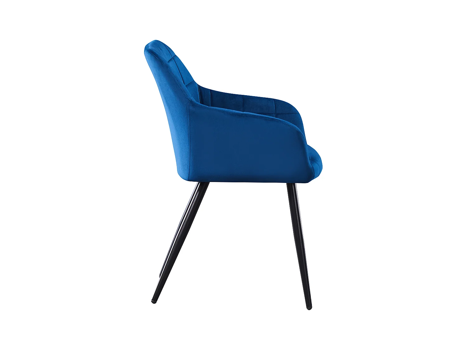 Set aus 8 Camden Esszimmerstühlen – Samt gepolstert mit Metallbeinen – Blau