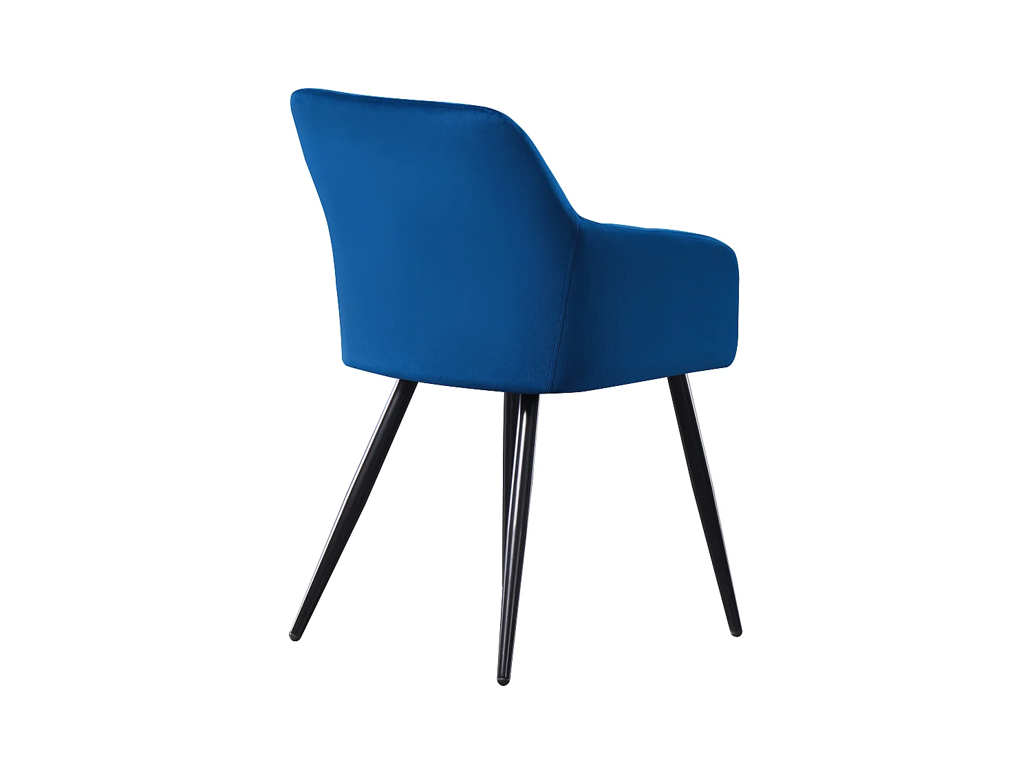 Set aus 8 Camden Esszimmerstühlen – Samt gepolstert mit Metallbeinen – Blau
