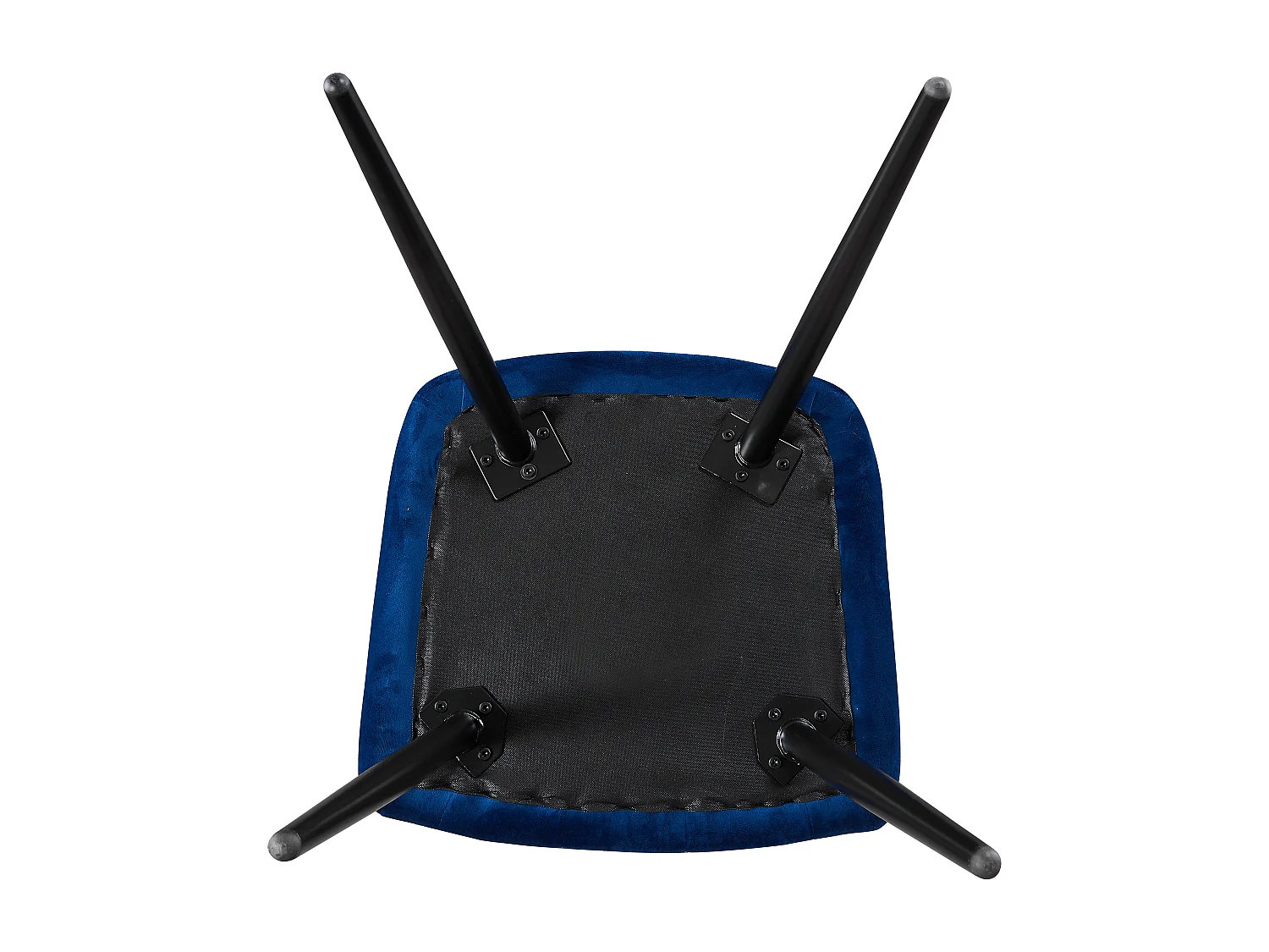 Set aus 8 Camden Esszimmerstühlen – Samt gepolstert mit Metallbeinen – Blau