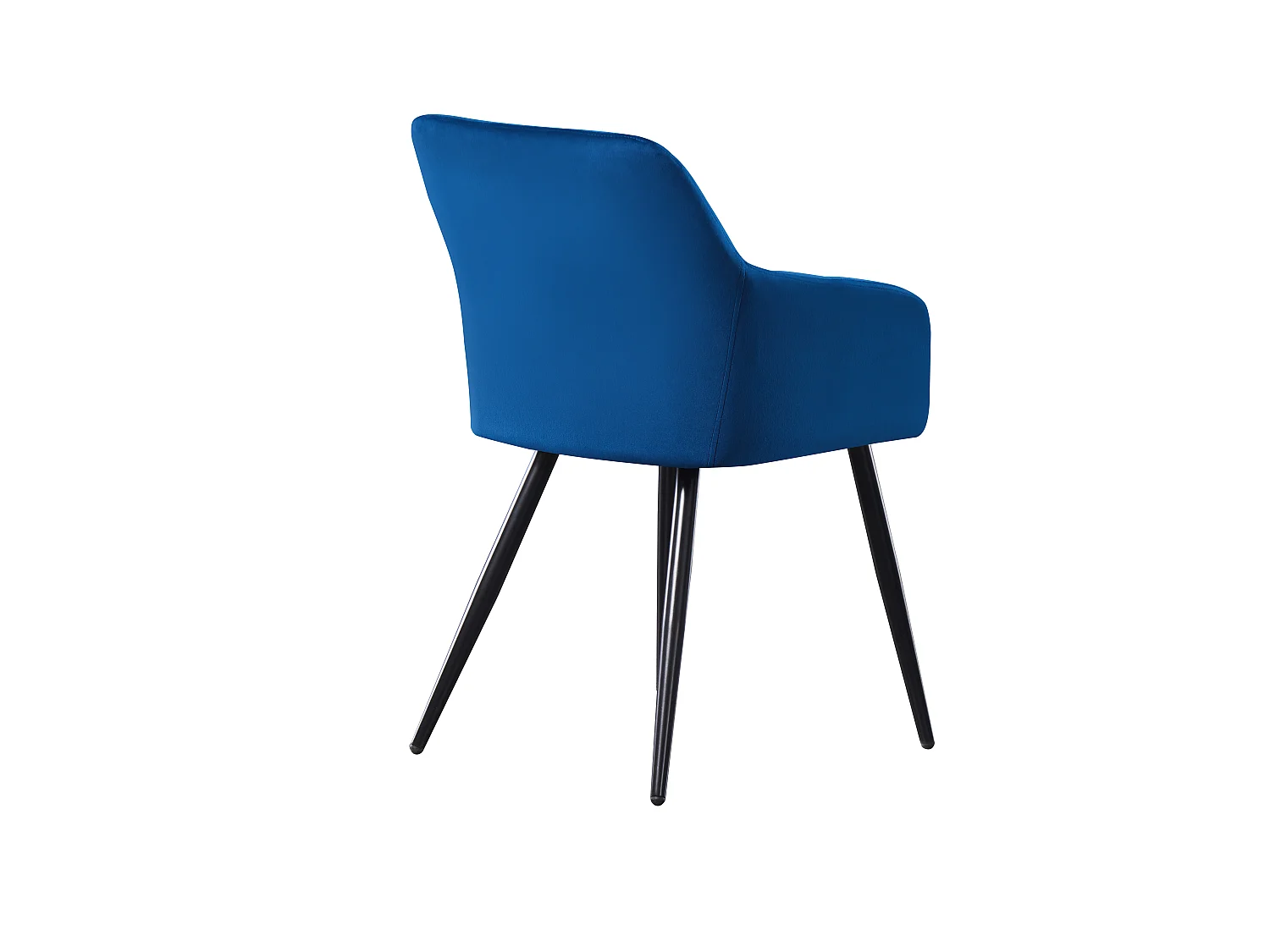Set aus 4 Camden Esszimmerstühlen – Samt gepolstert mit Metallbeinen – Blau