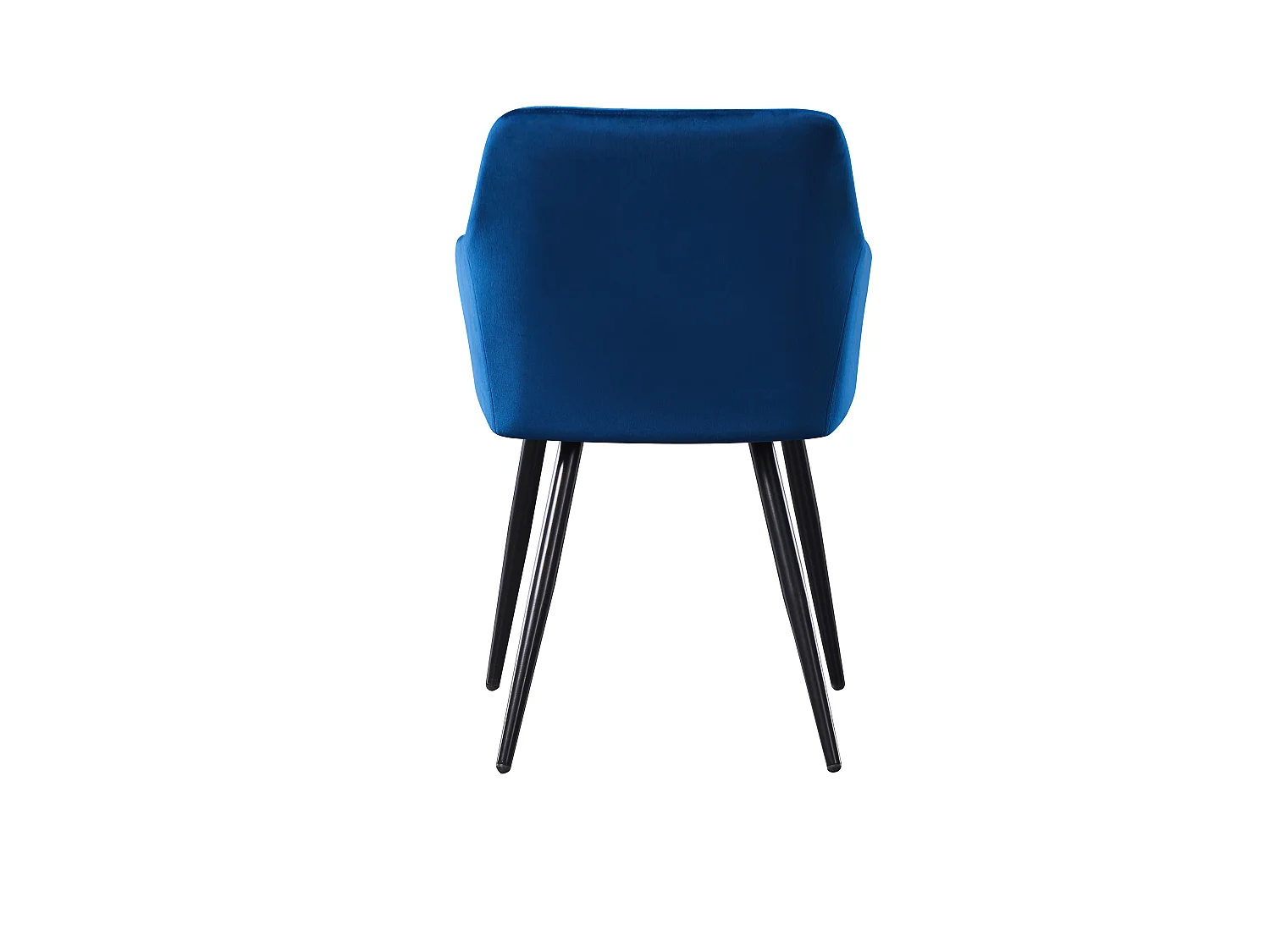 Set aus 4 Camden Esszimmerstühlen – Samt gepolstert mit Metallbeinen – Blau