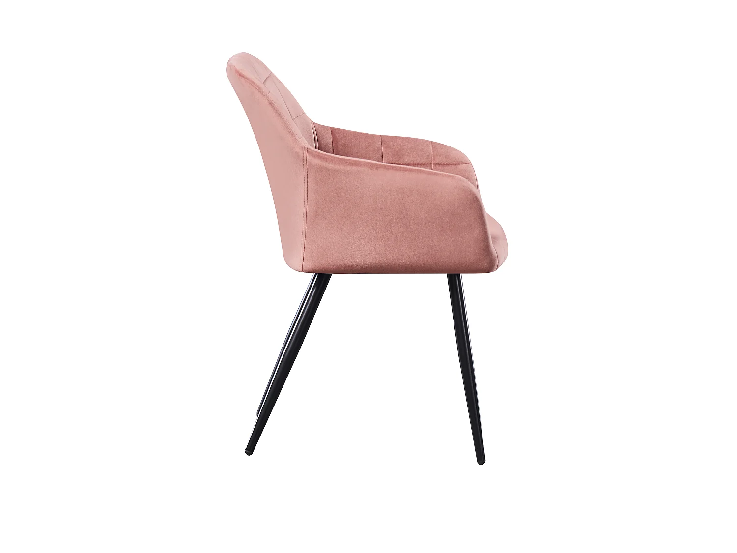 Set aus 4 Camden Esszimmerstühlen – Samt gepolstert mit Metallbeinen – Rosa