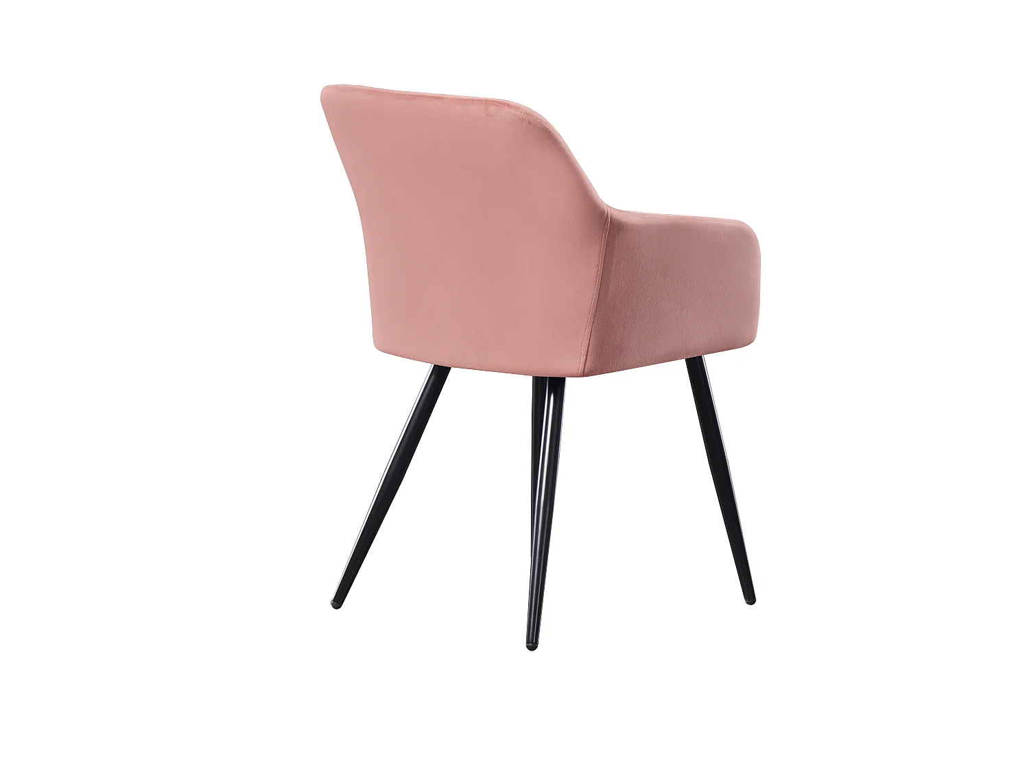 Set aus 4 Camden Esszimmerstühlen – Samt gepolstert mit Metallbeinen – Rosa