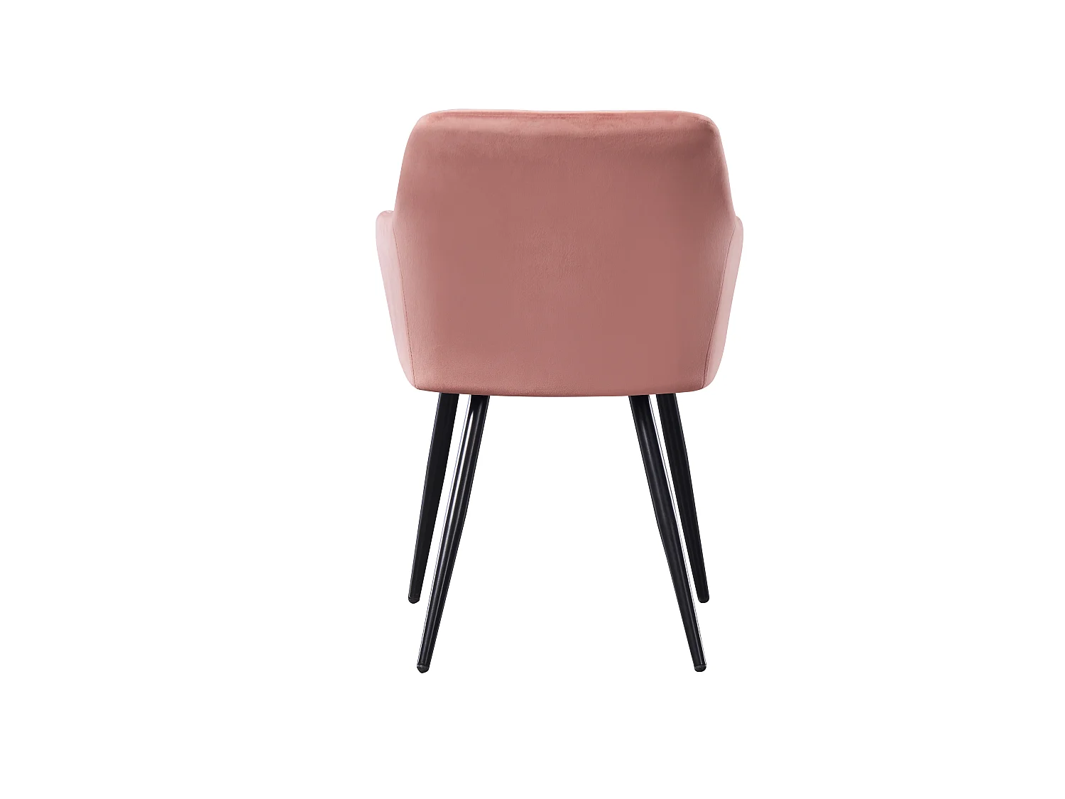 Set aus 4 Camden Esszimmerstühlen – Samt gepolstert mit Metallbeinen – Rosa