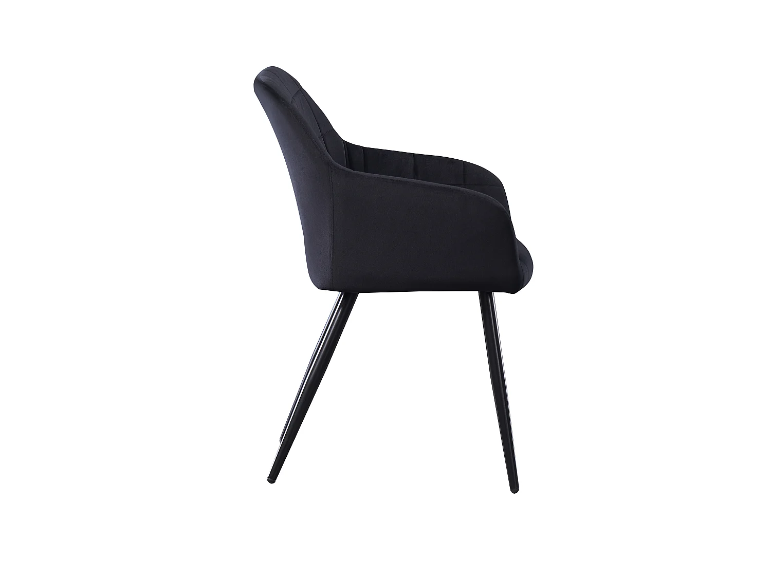 Ensemble de 4 chaises de salle à manger Camden - Tapissées de velours avec pieds en métal - Noir