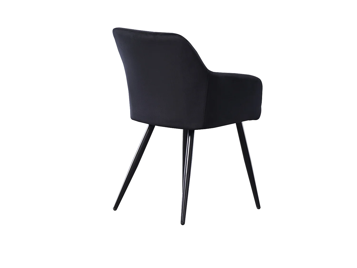 Ensemble de 4 chaises de salle à manger Camden - Tapissées de velours avec pieds en métal - Noir