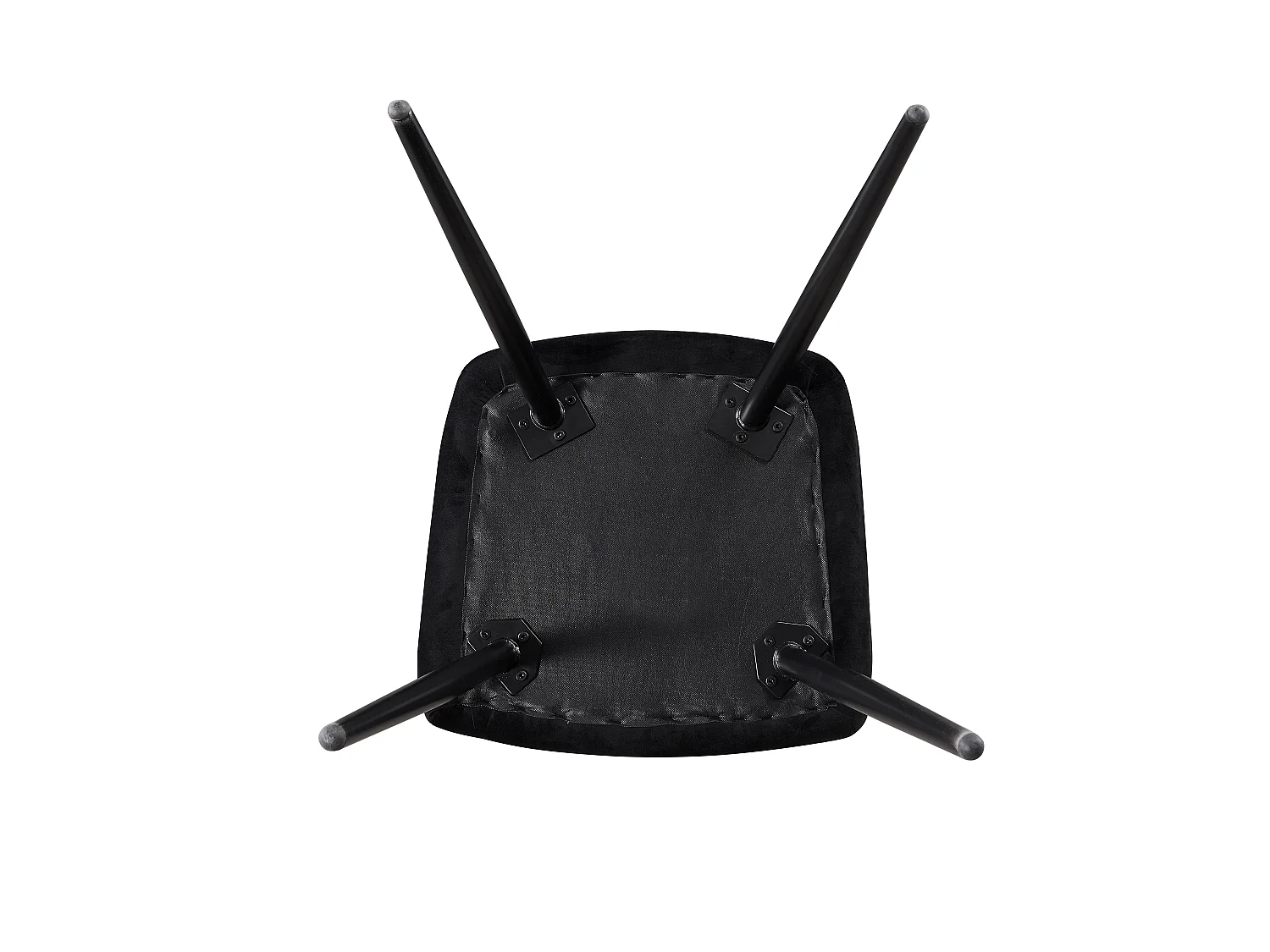 Ensemble de 4 chaises de salle à manger Camden - Tapissées de velours avec pieds en métal - Noir