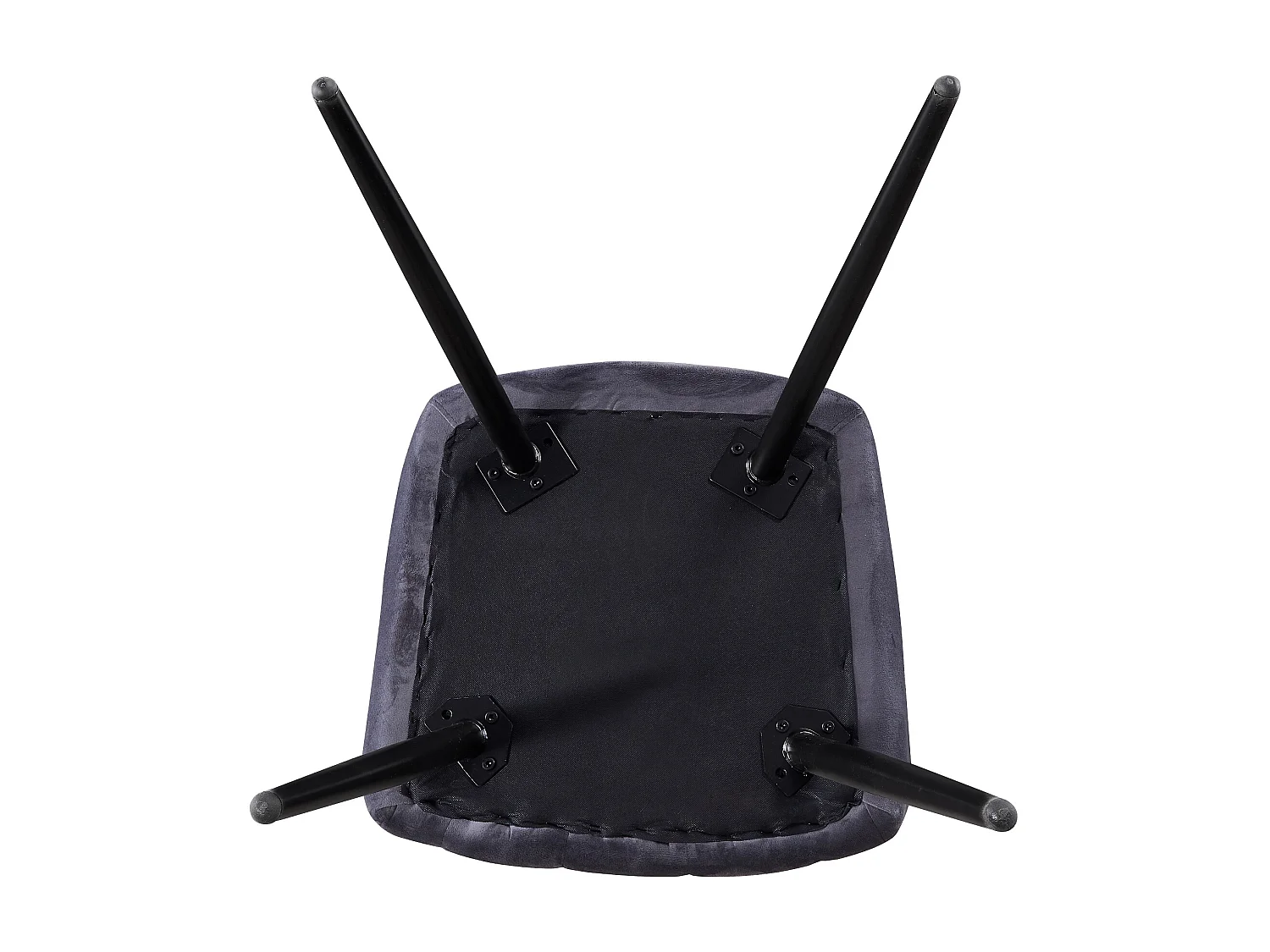 Ensemble de 8 chaises de salle à manger Camden - Tapissées de velours avec pieds en métal - Gris foncé