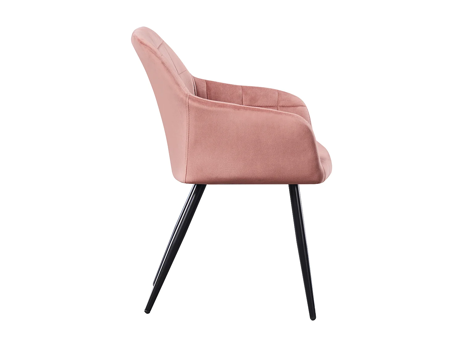 Ensemble de 6 chaises de salle à manger Camden - Tapissées de velours avec pattes en métal - Rose
