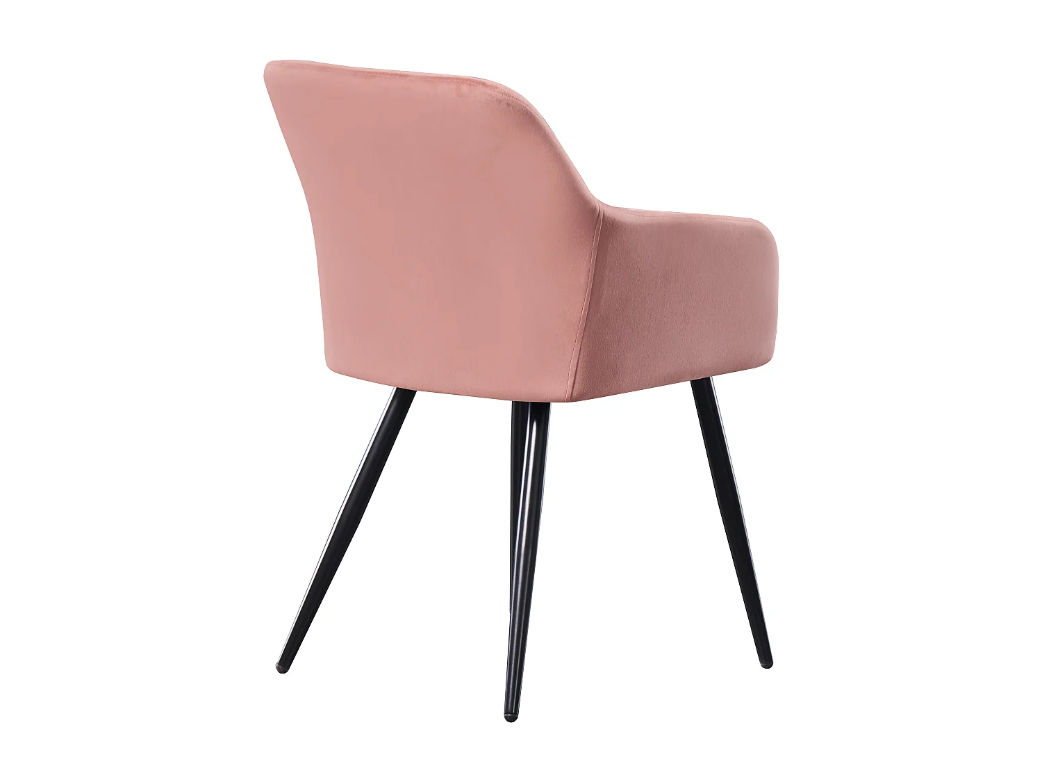 Ensemble de 6 chaises de salle à manger Camden - Tapissées de velours avec pattes en métal - Rose
