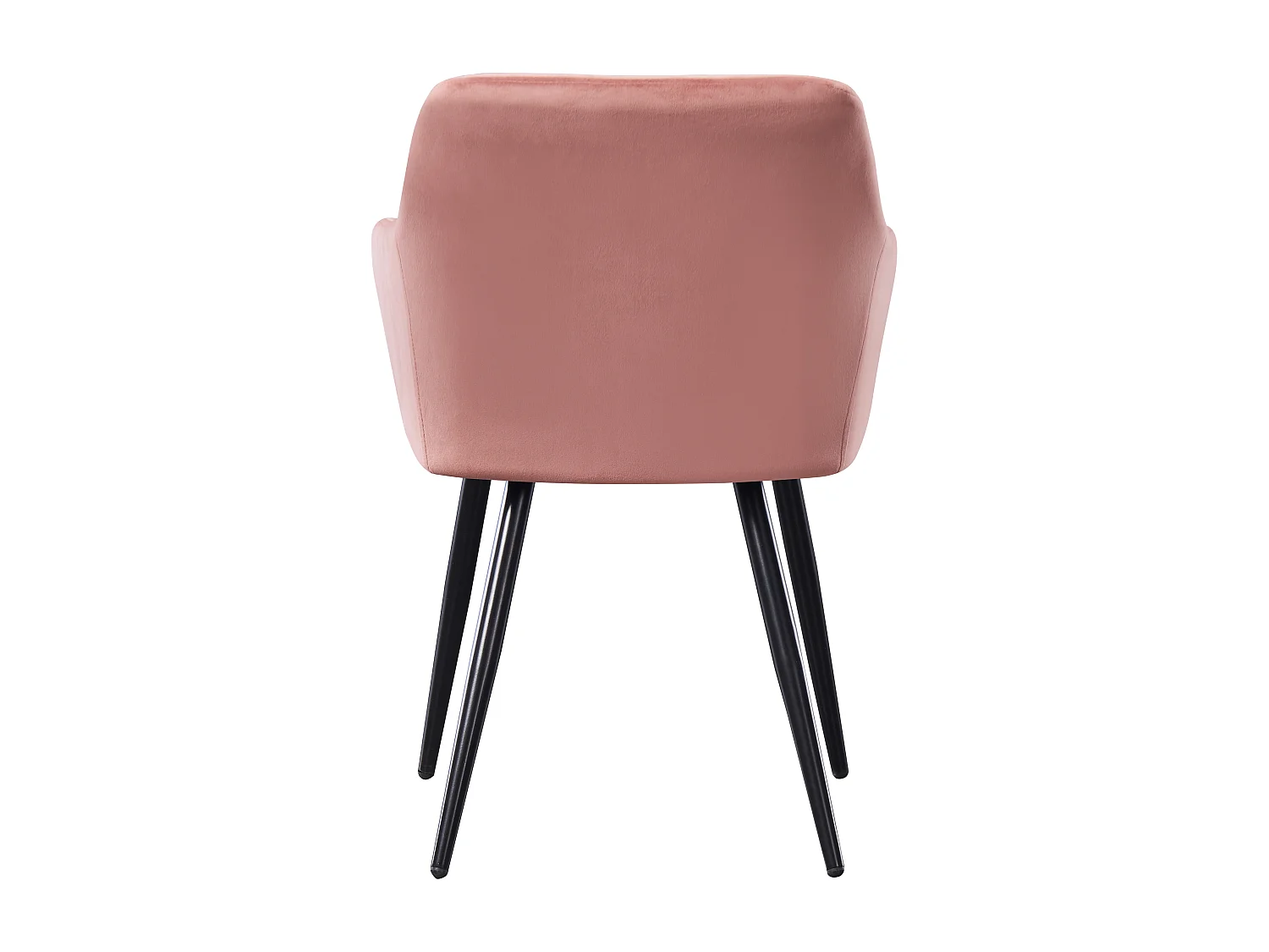 Ensemble de 6 chaises de salle à manger Camden - Tapissées de velours avec pattes en métal - Rose