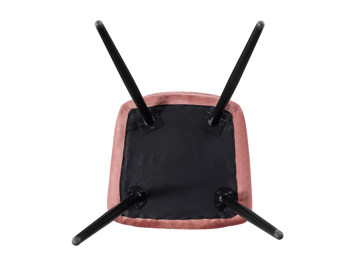 Ensemble de 6 chaises de salle à manger Camden - Tapissées de velours avec pattes en métal - Rose