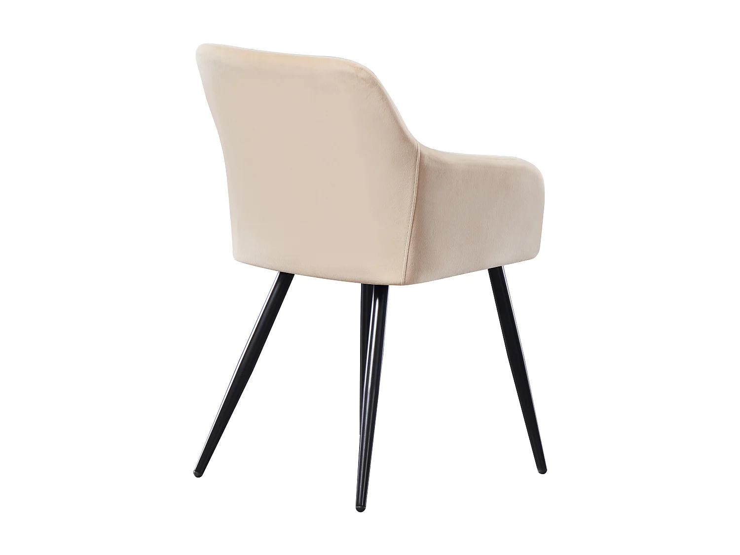 Ensemble de 6 chaises de salle à manger Camden - Tapissées de velours avec pattes en métal - Crème