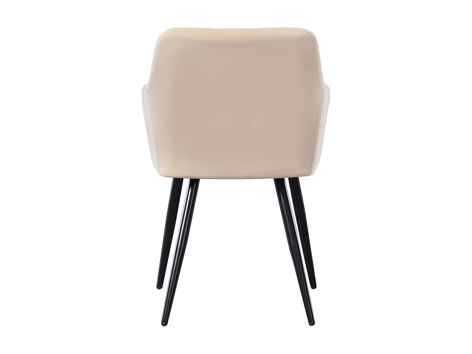 Ensemble de 6 chaises de salle à manger Camden - Tapissées de velours avec pattes en métal - Crème