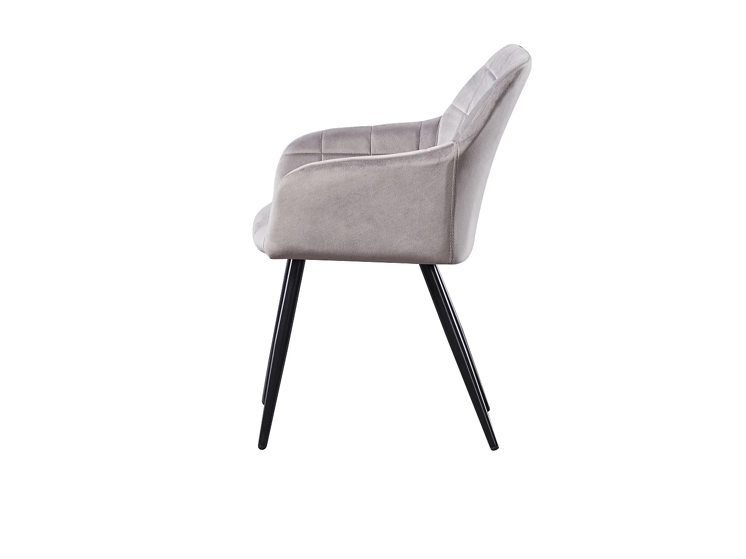 Ensemble de 4 chaises de salle à manger Camden - Tapissées de velours avec pieds en métal - Gris clair