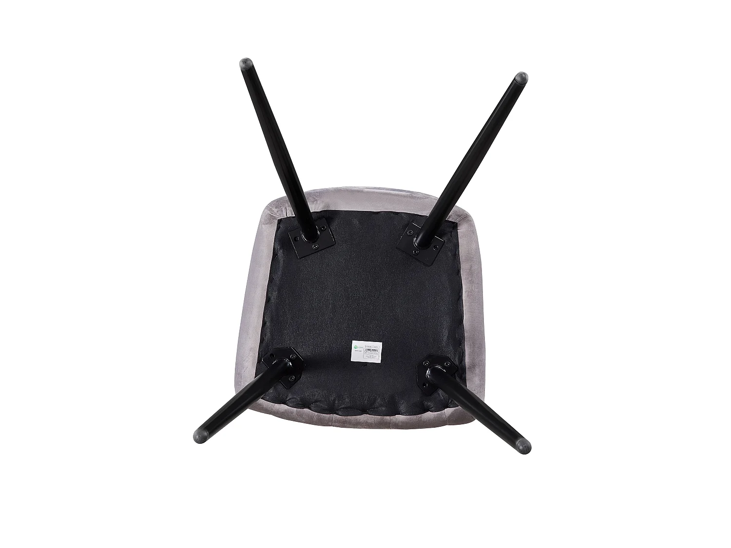 Ensemble de 4 chaises de salle à manger Camden - Tapissées de velours avec pieds en métal - Gris clair