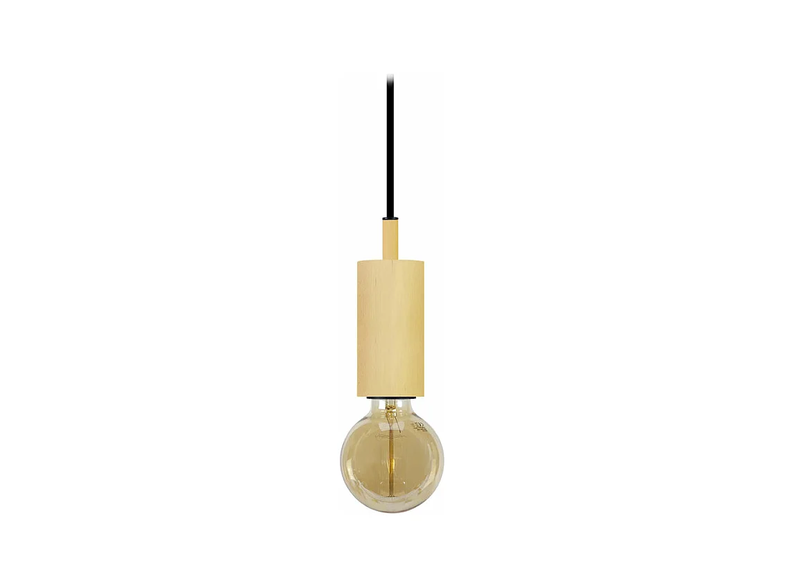 Suspension tube cylindre métal  beige 80 cm.