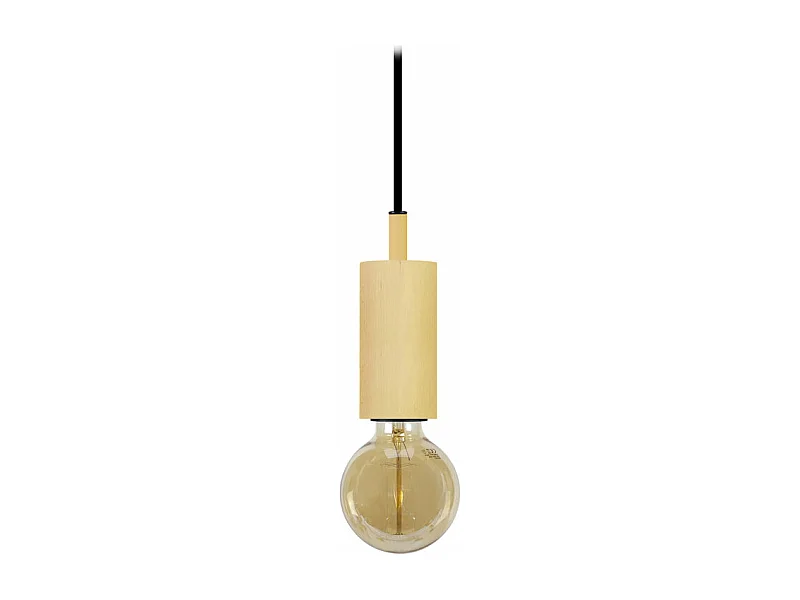 Suspension tube cylindre métal  beige 80 cm.