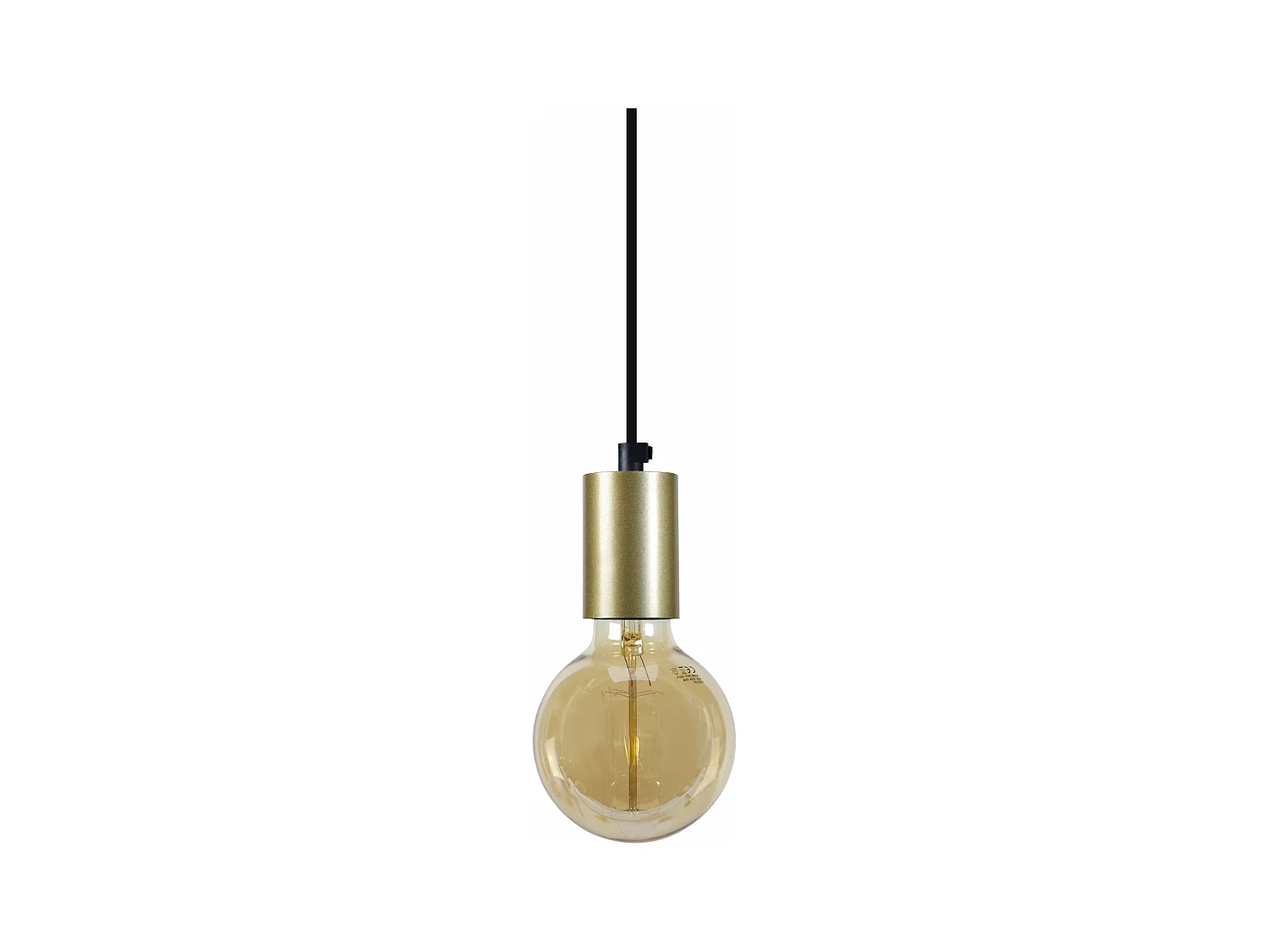 Suspension, cylindre métal  doré 80 cm.