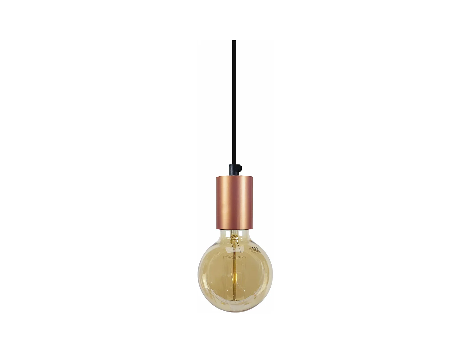 Suspension, cylindre métal  cuivre 80 cm.