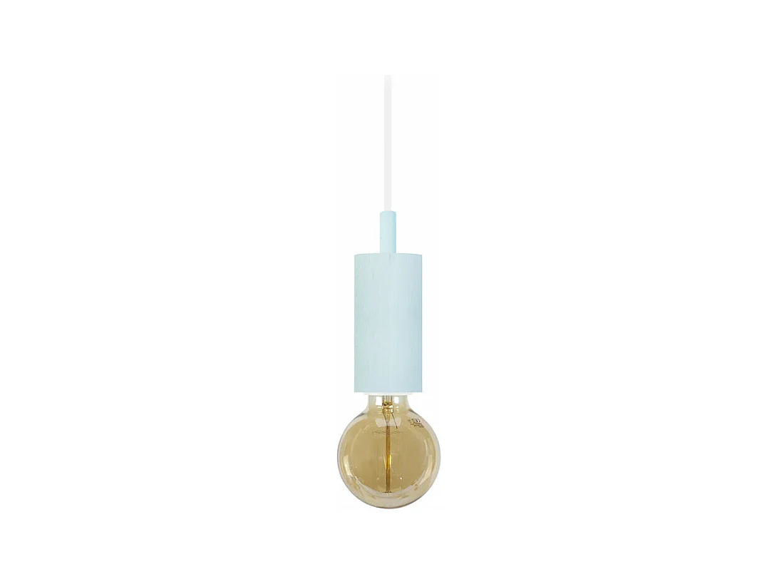 Suspension tube cylindre métal blue 80 cm.
