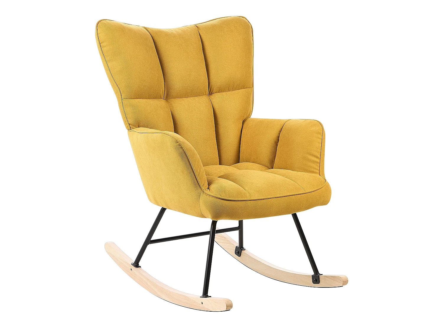 Rocking Chair OULU Fabric Yellow